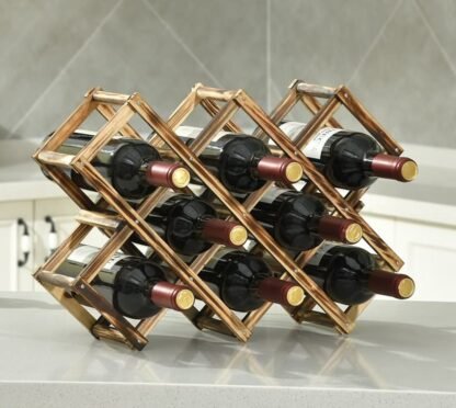 Elegant Folding Structure: The Red Wine Wooden Frame - Image 5